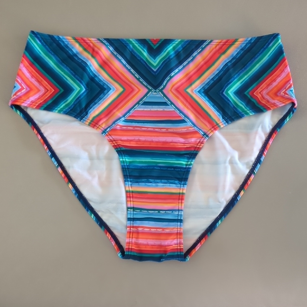 VENUS Multicolor Striped Bikini Bottom